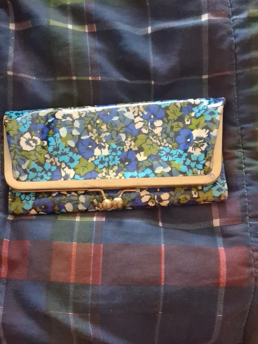Liberty of London Blue and Green Floral Foldover Wallet